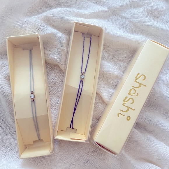 Shashi solitaire crystal bracelet - grey/purple - Picture 1 of 1